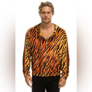 NEW Aviator Nation Unisex Classic Velvet Zip Hoodie